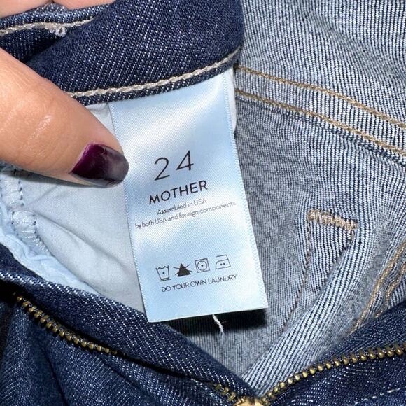 MOTHER Stunner Zip Ankle Step Fray Wash Sweeping Racer Skinny Jeans Size 24 - Picture 12 of 14